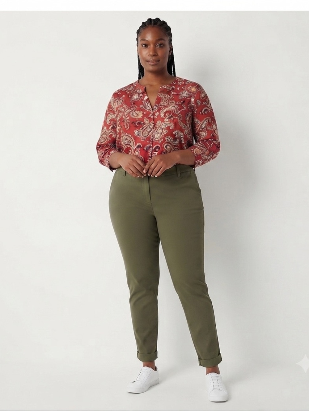 Liz Claiborne-Plus Emma Womens Mid Rise Slim Fit Ankle Pant